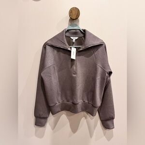 Spanx Air Essentials Half Zip Sweatshirt Smoke Shimmer Size S Regular